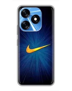 Чехол для TECNO Spark 10 с картинкой «Синий пульс Nike» Чехол для TECNO Spark 10 с картинкой «Синий пульс Nike»