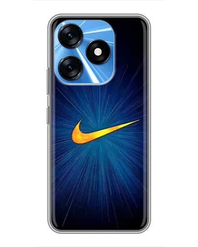 Чехол для TECNO Spark 10 с картинкой «Синий пульс Nike» Чехол для TECNO Spark 10 с картинкой «Синий пульс Nike»