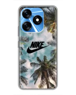 Чехол для TECNO Spark 10 с картинкой «Тропический принт Nike» Чехол для TECNO Spark 10 с картинкой «Тропический принт Nike»