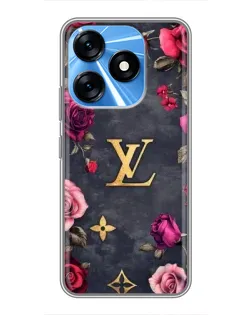 Чехол для TECNO Spark 10 с картинкой «Цветочный Louis Vuitton»