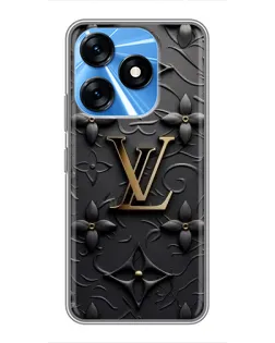 Чехол для TECNO Spark 10 с картинкой «Кожаная текстура LV»