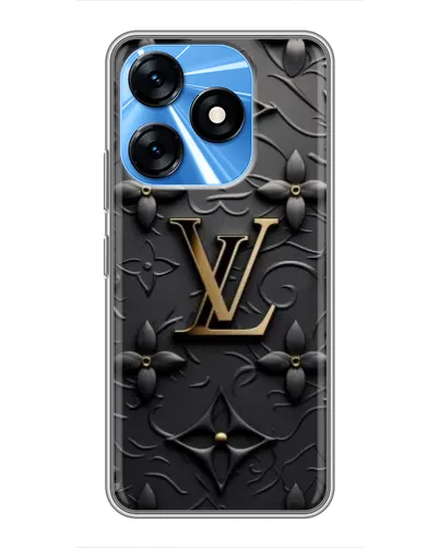 Чехол для TECNO Spark 10 с картинкой «Кожаная текстура LV»