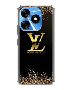 Чехол для TECNO Spark 10 с картинкой «LV — золотые искры»