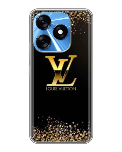 Чехол для TECNO Spark 10 с картинкой «LV — золотые искры»