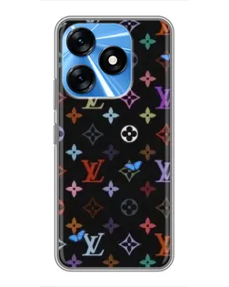 Чехол для TECNO Spark 10 с картинкой «Цветная монограмма LV»