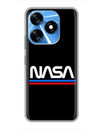 Чехол для TECNO Spark 10 с картинкой «NASA — классика Red Blue»