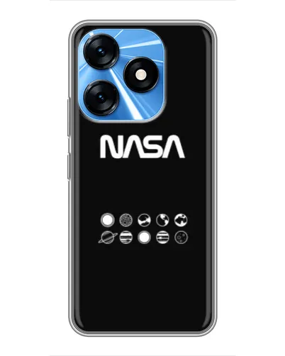 Чехол для TECNO Spark 10 с картинкой «NASA — технический принт»