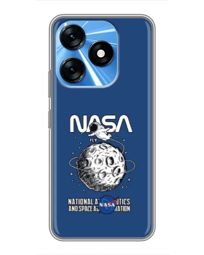 Чехол для TECNO Spark 10 с картинкой «NASA — лунная миссия»