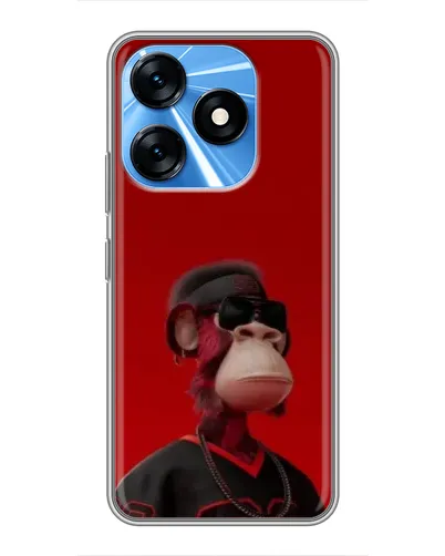 Чехол для TECNO Spark 10 с картинкой «Bored Ape в красном»