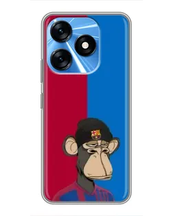 Чехол для TECNO Spark 10 с картинкой «Bored Ape — фанат Барсы»