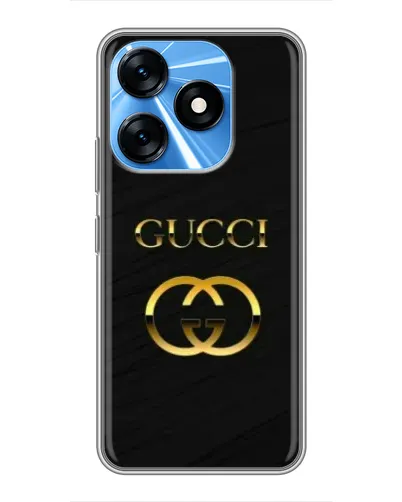 Чехол для TECNO Spark 10 с картинкой «Золотой логотип Gucci»