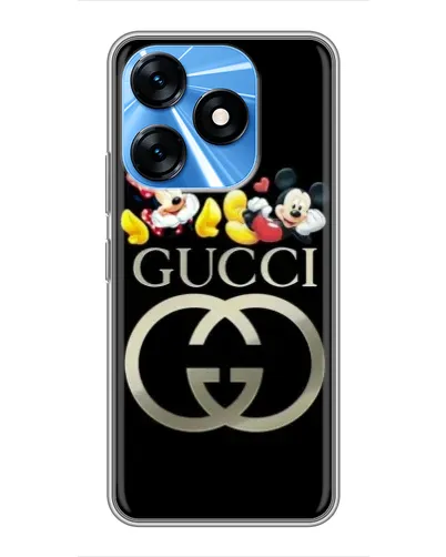 Чехол для TECNO Spark 10 с картинкой «Gucci — герои Disney»