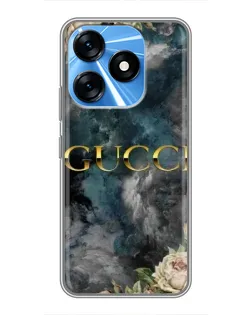 Чехол для TECNO Spark 10 с картинкой «Абстрактные цветы Gucci»