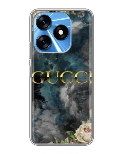 Чехол для TECNO Spark 10 с картинкой «Абстрактные цветы Gucci»