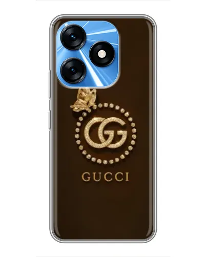 Чехол для TECNO Spark 10 с картинкой «Gucci — золотая бабочка»