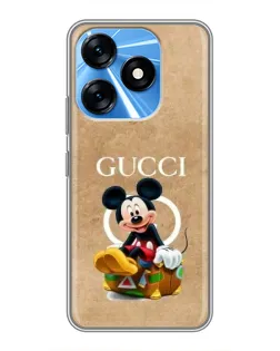 Чехол для TECNO Spark 10 с картинкой «Микки Маус Gucci — крафт»