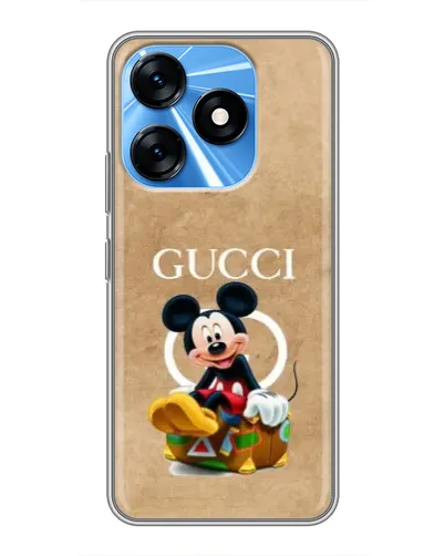 Чехол для TECNO Spark 10 с картинкой «Микки Маус Gucci — крафт»
