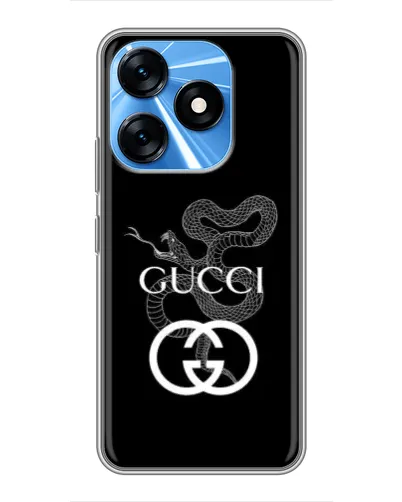 Чехол для TECNO Spark 10 с картинкой «Gucci — серебряная змея»
