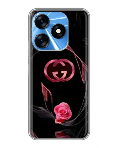 Чехол для TECNO Spark 10 с картинкой «Gucci — неоновая роза»
