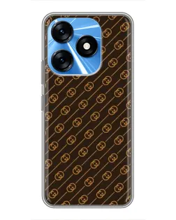 Чехол для TECNO Spark 10 с картинкой «Gucci — золотые диагонали»