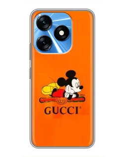 Чохол для TECNO Spark 10 з картинкою «Міккі Маус Gucci — помаранч» Чохол для TECNO Spark 10 з картинкою «Міккі Маус Gucci — помаранч»