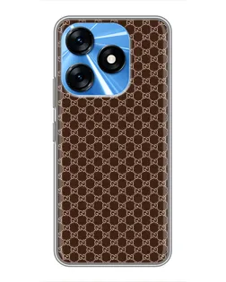 Чохол для TECNO Spark 10 з картинкою «Gucci — шоколадна сітка» Чохол для TECNO Spark 10 з картинкою «Gucci — шоколадна сітка»