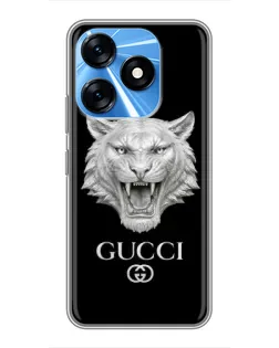 Чохол для TECNO Spark 10 з картинкою «Gucci — срібний лев» Чохол для TECNO Spark 10 з картинкою «Gucci — срібний лев»