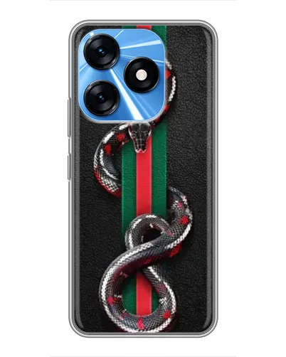 Чехол для TECNO Spark 10 с картинкой «Gucci — змея на полосе» Чехол для TECNO Spark 10 с картинкой «Gucci — змея на полосе»