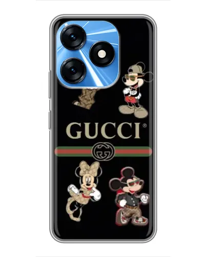 Чехол для TECNO Spark 10 с картинкой «Gucci — герои Disney и монограмма» Чехол для TECNO Spark 10 с картинкой «Gucci — герои Disney и монограмма»