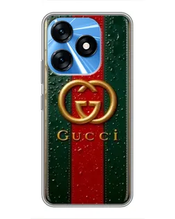 Чохол для TECNO Spark 10 з картинкою «Gucci — фірмова смуга та золото» Чохол для TECNO Spark 10 з картинкою «Gucci — фірмова смуга та золото»