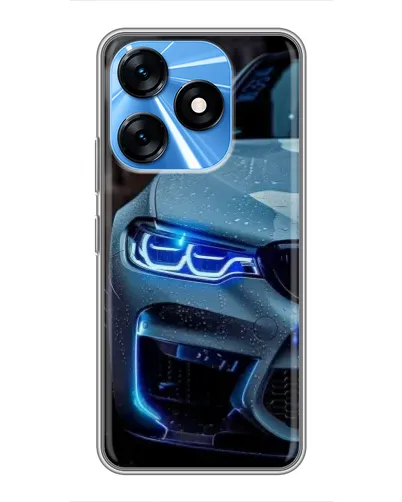 Чохол для TECNO Spark 10 з картинкою «Погляд BMW з синіми фарами»