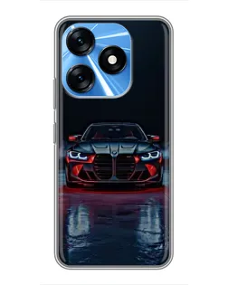 Чохол для TECNO Spark 10 з картинкою «BMW на мокрій дорозі»