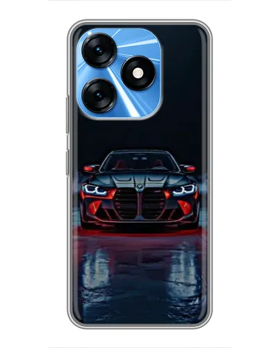 Чохол для TECNO Spark 10 з картинкою «BMW на мокрій дорозі»