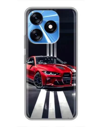 Чохол для TECNO Spark 10 з картинкою «Червона BMW на дорозі»