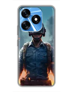 Чехол для TECNO Spark 10 с картинкой «PUBG — реалистичный герой»