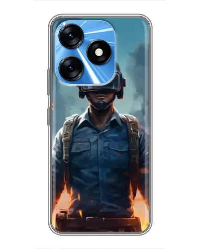 Чехол для TECNO Spark 10 с картинкой «PUBG — реалистичный герой»