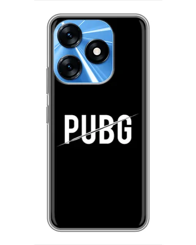 Чехол для TECNO Spark 10 с картинкой «PUBG — белый логотип»