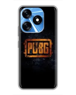 Чехол для TECNO Spark 10 с картинкой «PUBG — золотой логотип»