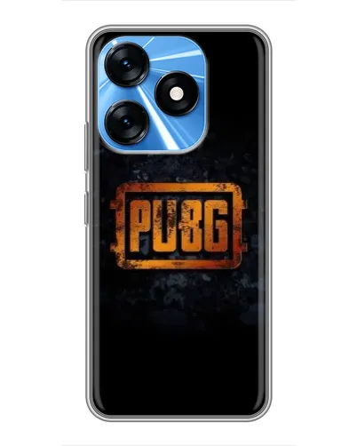 Чехол для TECNO Spark 10 с картинкой «PUBG — золотой логотип»