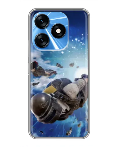Чехол для TECNO Spark 10 с картинкой «Десант PUBG — прыжок»