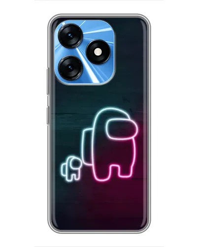 Чехол для TECNO Spark 10 с картинкой «Among Us неон-арт»