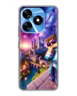Чехол для TECNO Spark 10 с картинкой «Стив и космос»