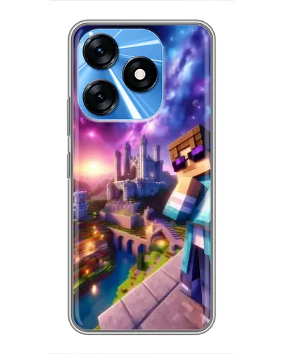 Чехол для TECNO Spark 10 с картинкой «Стив и космос»