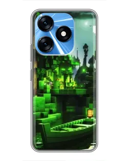 Чехол для TECNO Spark 10 с картинкой «Minecraft лесной пейзаж»
