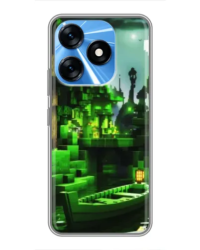 Чехол для TECNO Spark 10 с картинкой «Minecraft лесной пейзаж»