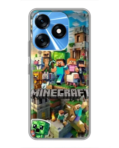 Чехол для TECNO Spark 10 с картинкой «Замок Minecraft»