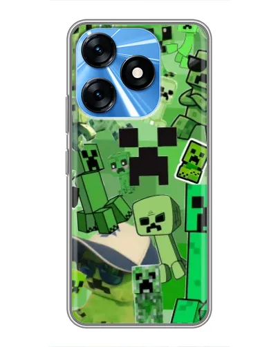 Чехол для TECNO Spark 10 с картинкой «Криперы Minecraft»