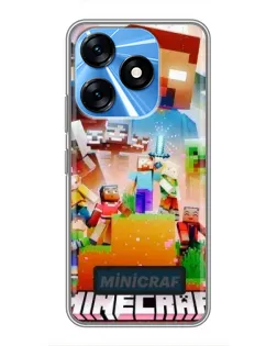 Чехол для TECNO Spark 10 с картинкой «Minecraft герои игры»
