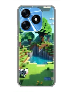 Чехол для TECNO Spark 10 с картинкой «Minecraft летний день»
