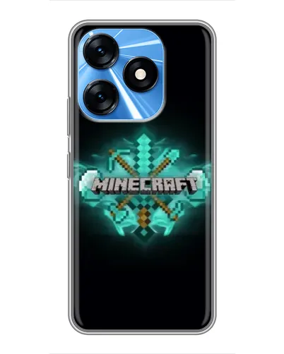 Чехол для TECNO Spark 10 с картинкой «Minecraft Diamond лого»